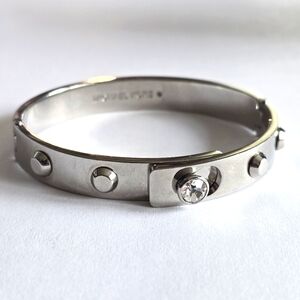 Michael Kors studded bracelet silver tone metal bold statement contemporary